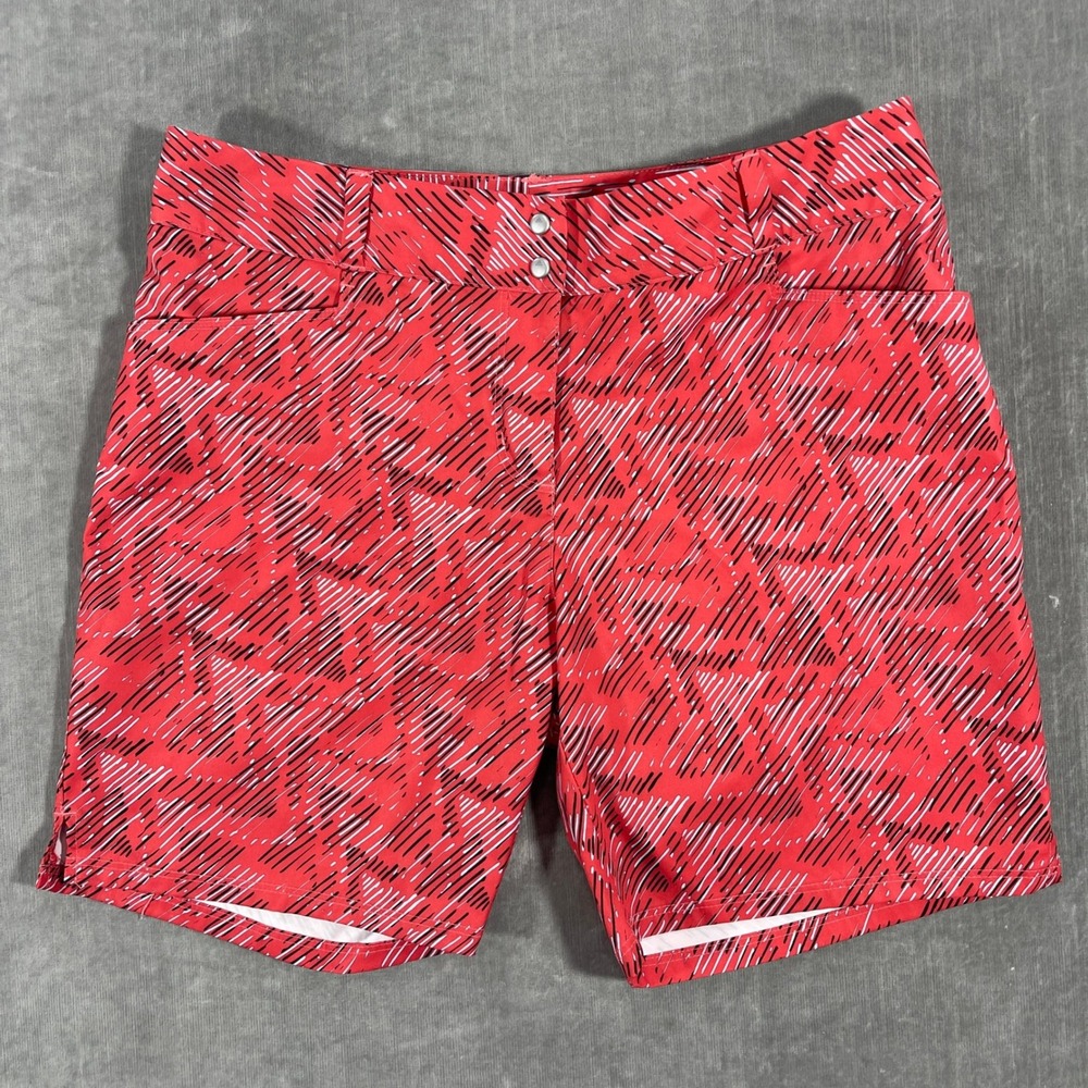 Adidas Womens Size 8 Red Geometric‎ Print Golf Performance Shorts